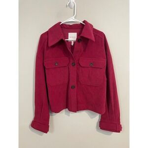 Avec Les Filles Raspberry Corduroy Jacket Size Small Lightweight Spring Shacket‎